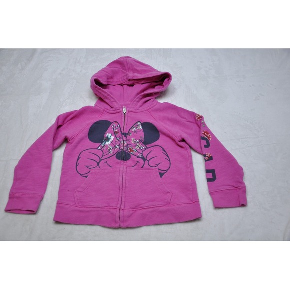 GAP Other - Disney GAP Hoodie Girls 4T Pink Minnie Mouse Floral Bow Full Zip Toddler Jacket